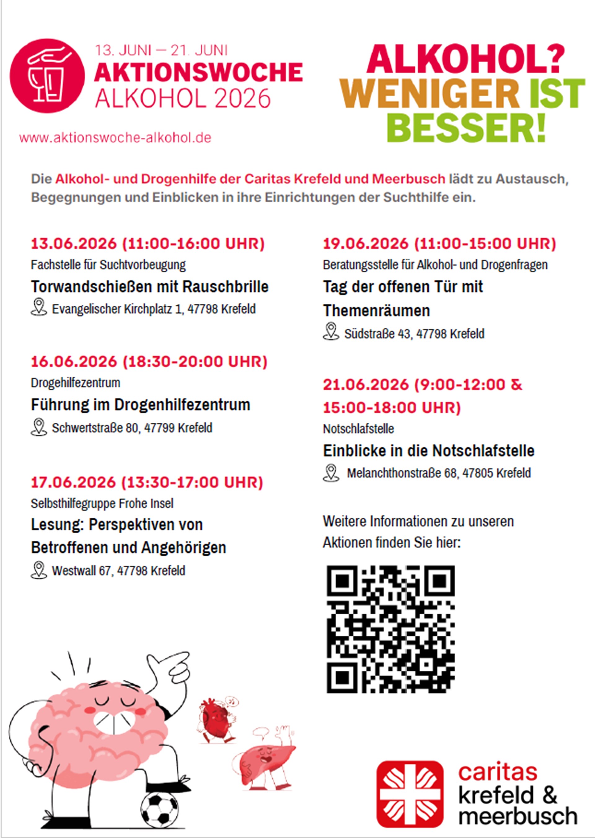 Übersichts-Plakat mit Terminen zur Aktionswoche Alkohol