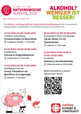Übersichts-Plakat mit Terminen zur Aktionswoche Alkohol